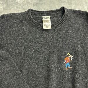 Vintage Disney Sweatshirt Mens XL Gray Lambs Wool The Disney Catalog Goofy READ
